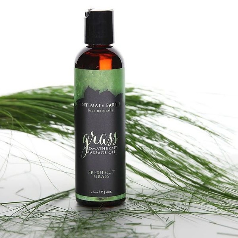 Intimate Earth Grass Aromatherapy Massage Oil 120ml - Fresh Cut Grass